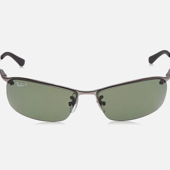 BRAND NEW Ray-Ban RB3183 Gunmetal Sunglasses with Green Polarized Gradient Lens - Picture 4 of 4